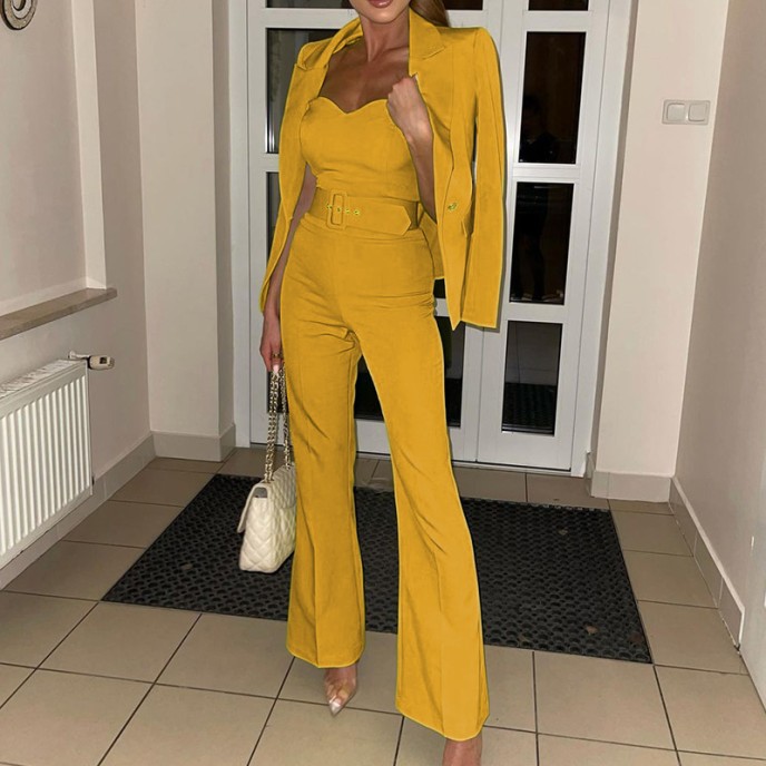 Fall new fashion long-sleeved small suit pants jumpsuit suit two-piece set Fall new fashion long-sleeved small suit pants jumpsuit suit two-piece set