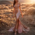 2025 New Women's Dresses Sexy Sequins Fishtail Split Package Hip Sling Dresses 2025 New Women's Dresses Sexy Sequins Fishtail Split Package Hip Sling Dresses