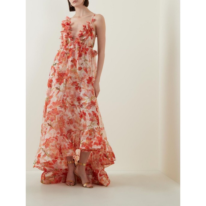 New spring and summer strapless V-neck women's halter print fairy long temperament evening dresses New spring and summer strapless V-neck women's halter print fairy long temperament evening dresses