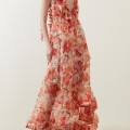 New spring and summer strapless V-neck women's halter print fairy long temperament evening dresses New spring and summer strapless V-neck women's halter print fairy long temperament evening dresses