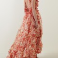 New spring and summer strapless V-neck women's halter print fairy long temperament evening dresses New spring and summer strapless V-neck women's halter print fairy long temperament evening dresses