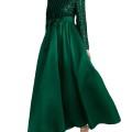 New sequins temperament commuter solid color mid-waist beaded host banquet dress evening dresses New sequins temperament commuter solid color mid-waist beaded host banquet dress evening dresses