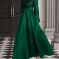 New sequins temperament commuter solid color mid-waist beaded host banquet dress evening dresses New sequins temperament commuter solid color mid-waist beaded host banquet dress evening dresses
