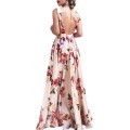 Women's 2025 new spring and summer leaky back printed large swing sleeveless halter dresses