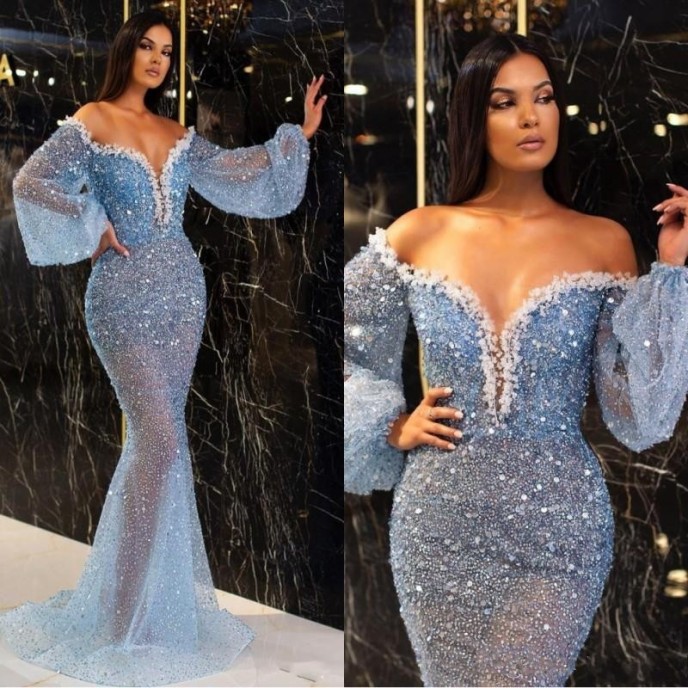2025 spring and summer new women's casual dress temperament sprinkles V-neck see-through fishtail evening dresses 2025 spring and summer new women's casual dress temperament sprinkles V-neck see-through fishtail evening dresses