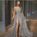 2025 Spring and Summer New Women's Slant Shoulder Split Long Dress Toast Dress Dress Sequins Sling Evening Gowns 2025 Spring and Summer New Women's Slant Shoulder Split Long Dress Toast Dress Dress Sequins Sling Evening Gowns