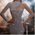 New women's independent station dress hollow strapless bustier Slim mesh sequin dresses New women's independent station dress hollow strapless bustier Slim mesh sequin dresses