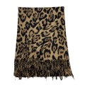 Leopard scarf women's fall and winter classic thickened faux cashmere printed tassel shawl versatile warm scarf Leopard scarf women's fall and winter classic thickened faux cashmere printed tassel shawl versatile warm scarf