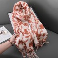 Autumn and winter imitation cashmere tassel floral scarf ladies fashion temperament shawl senior sense of female scarf wholesale Autumn and winter imitation cashmere tassel floral scarf ladies fashion temperament shawl senior sense of female scarf wholesale