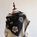 Explosive camellia imitation cashmere scarf women's decorative double-sided shawl long section jacquard hundred with warmth Explosive camellia imitation cashmere scarf women's decorative double-sided shawl long section jacquard hundred with warmth