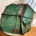 Spring and Autumn Square Scarf Women Simple Vintage Printed Neck Towel Satin Color Blocking Silk Scarf