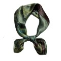 Spring and Autumn Square Scarf Women Simple Vintage Printed Neck Towel Satin Color Blocking Silk Scarf