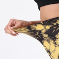 Summer thin nylon tie-dye shorts high waist stretch peach buttocks yoga pants personalized fitness sports bottoms