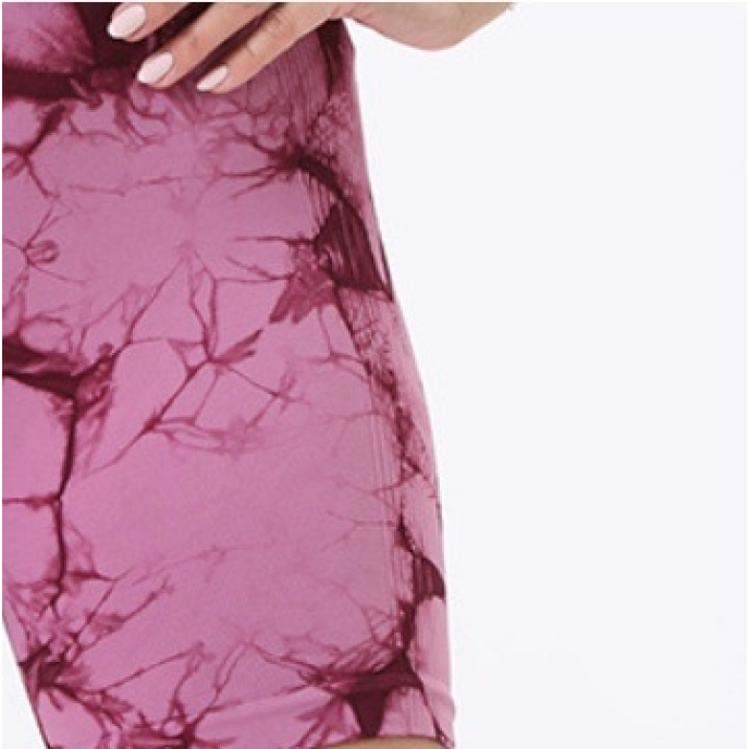 Summer thin nylon tie-dye shorts high waist stretch peach buttocks yoga pants personalized fitness sports bottoms