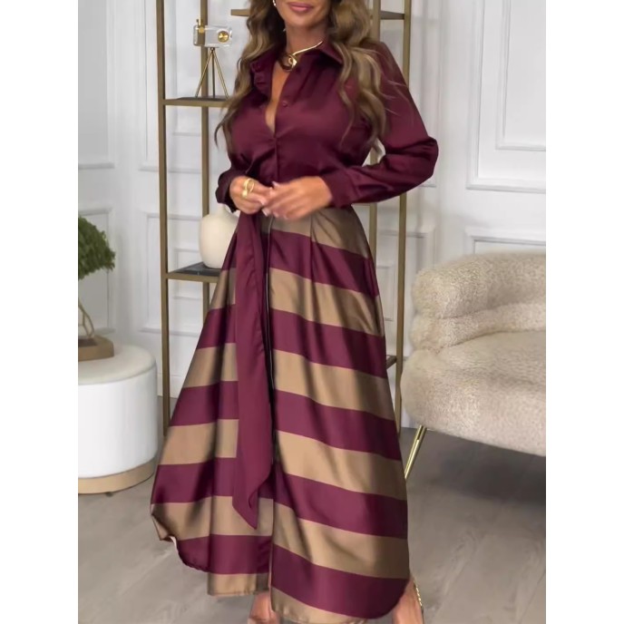 Autumn and winter new Europe and the United States trend of fashion long-sleeved ladies shirt dress suit