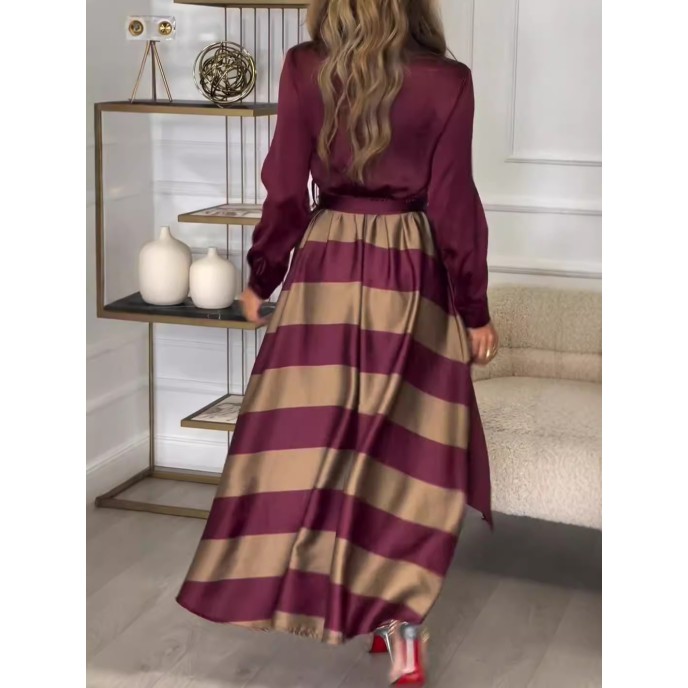 Autumn and winter new Europe and the United States trend of fashion long-sleeved ladies shirt dress suit