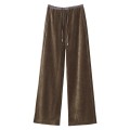 Golden Velvet Straight Pants Women Drawstring Narrow Wide Leg Skinny Premium Feeling Morandi Color Lengthened Tall Drag Pants Golden Velvet Straight Pants Women Drawstring Narrow Wide Leg Skinny Premium Feeling Morandi Color Lengthened Tall Drag Pants