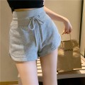 Gray Cotton Athletic Casual Shorts Women's Summer a-line High Waist Loose Wide Leg Beach Hot Pants Gray Cotton Athletic Casual Shorts Women's Summer a-line High Waist Loose Wide Leg Beach Hot Pants
