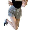 Gray Cotton Athletic Casual Shorts Women's Summer a-line High Waist Loose Wide Leg Beach Hot Pants Gray Cotton Athletic Casual Shorts Women's Summer a-line High Waist Loose Wide Leg Beach Hot Pants
