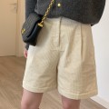 High-waisted retro corduroy boot pants women's fall and winter loose A-line wide-leg casual Chinese pants five-minute shorts High-waisted retro corduroy boot pants women's fall and winter loose A-line wide-leg casual Chinese pants five-minute shorts