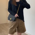 High-waisted retro corduroy boot pants women's fall and winter loose A-line wide-leg casual Chinese pants five-minute shorts High-waisted retro corduroy boot pants women's fall and winter loose A-line wide-leg casual Chinese pants five-minute shorts