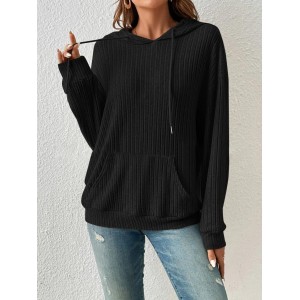 2025 Spring and Autumn New Solid Color Retro Fashion Hoodie Versatile Loose and Premium Women's Hoodie