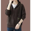 [Special Offers] Hooded sweater cardigan jacket for women's autumn wear 2025 new style fashionable outer zipper hooded knitted sweater top