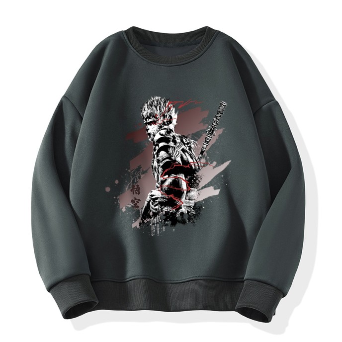[Hot Sale]Wukong Monkey King China-Chic round neck pullover sweater men's and women's long sleeved blouses