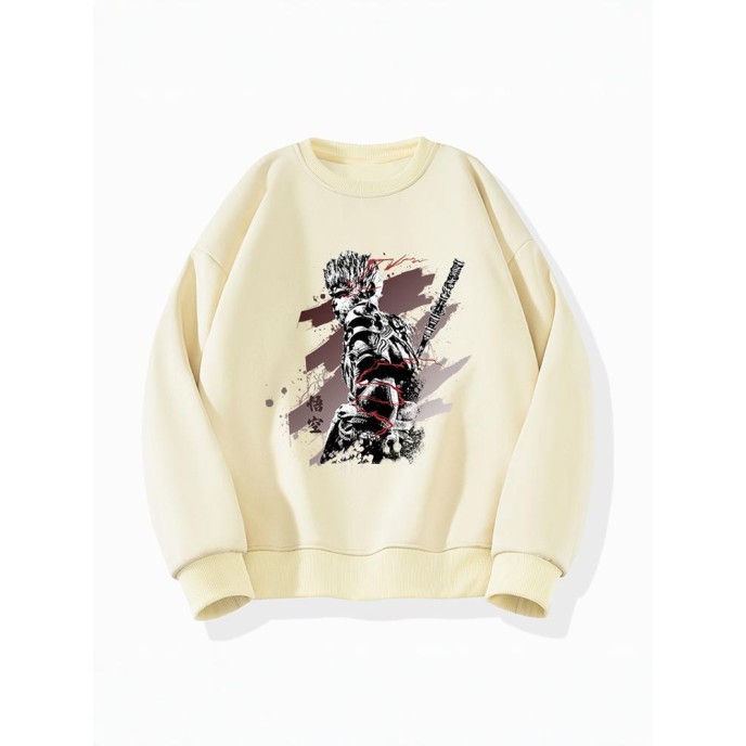 [Hot Sale]Wukong Monkey King China-Chic round neck pullover sweater men's and women's long sleeved blouses