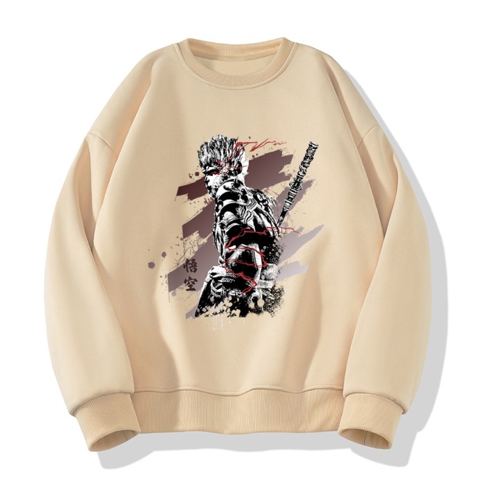 [Hot Sale]Wukong Monkey King China-Chic round neck pullover sweater men's and women's long sleeved blouses