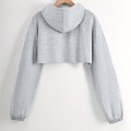 [Special Offers] Thin hooded short sleeved jacket with exposed belly button, sports hoodie