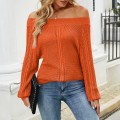 2025 Hollow Knitted Shirt Solid Color Sexy One Neck Off Shoulder Knitted Shirt for Women 2025 Hollow Knitted Shirt Solid Color Sexy One Neck Off Shoulder Knitted Shirt for Women