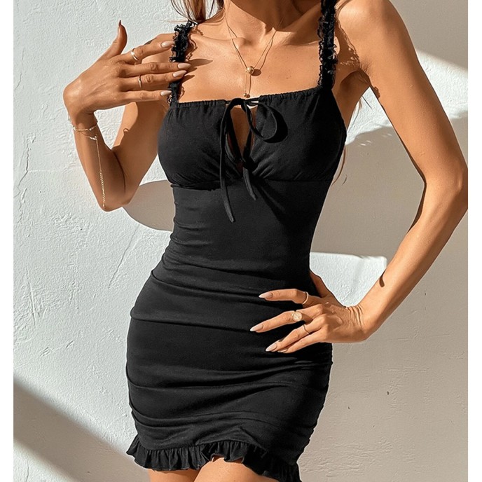 2025 sexy hollow out hip hugging skirt lace camisole temperament dress pullover short skirt 2025 sexy hollow out hip hugging skirt lace camisole temperament dress pullover short skirt