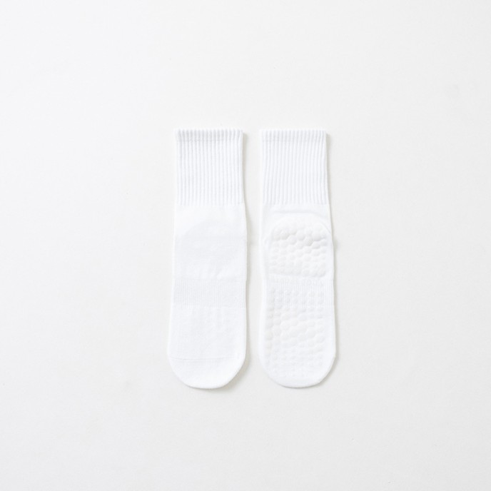 Yoga socks, mid tube socks, pure cotton anti slip silicone indoor fitness Pilates women's long socks, sports socks