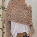[Special Offers] Autumn and winter Meilun shawl knitted with a high-end feel, hollowed out and elongated double sleeves, draped over women's shoulders