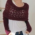 [Special Offers] Autumn and winter Meilun shawl knitted with a high-end feel, hollowed out and elongated double sleeves, draped over women's shoulders