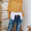 [Special Offers] Autumn and winter Meilun shawl knitted with a high-end feel, hollowed out and elongated double sleeves, draped over women's shoulders