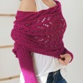 [Special Offers] Autumn and winter Meilun shawl knitted with a high-end feel, hollowed out and elongated double sleeves, draped over women's shoulders