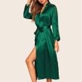 Ice silk silk pajamas female summer robe spring and summer new loose ladies home wear spring and autumn bathrobe morning robe Ice silk silk pajamas female summer robe spring and summer new loose ladies home wear spring and autumn bathrobe morning robe