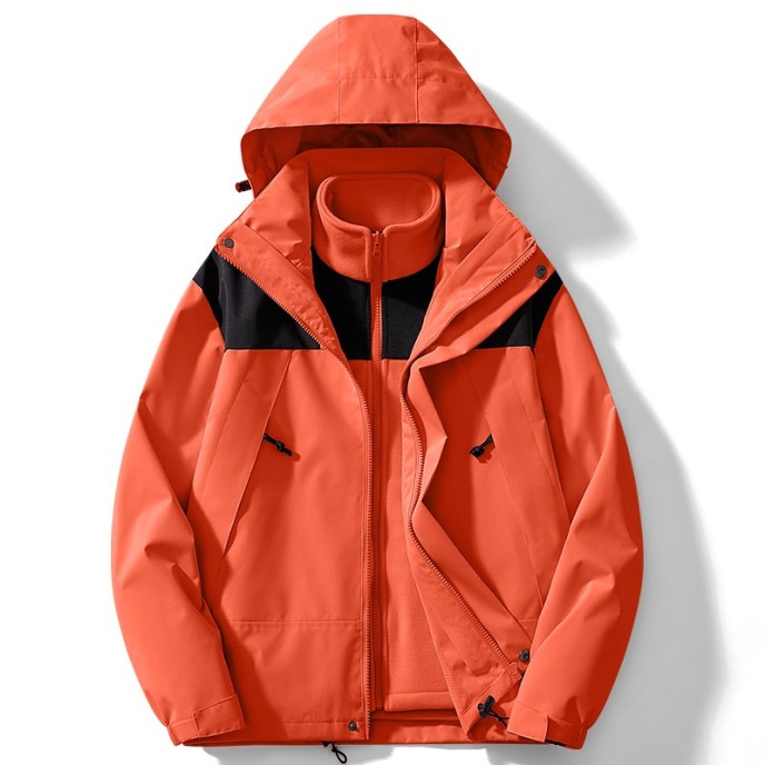 Outdoor assault suit, women's three in one detachable jacket, autumn and winter plush and thick windproof mountaineering suit