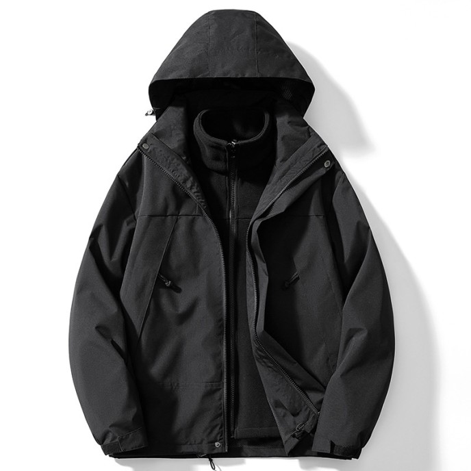 Outdoor assault suit, women's three in one detachable jacket, autumn and winter plush and thick windproof mountaineering suit