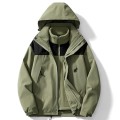 Outdoor assault suit, women's three in one detachable jacket, autumn and winter plush and thick windproof mountaineering suit