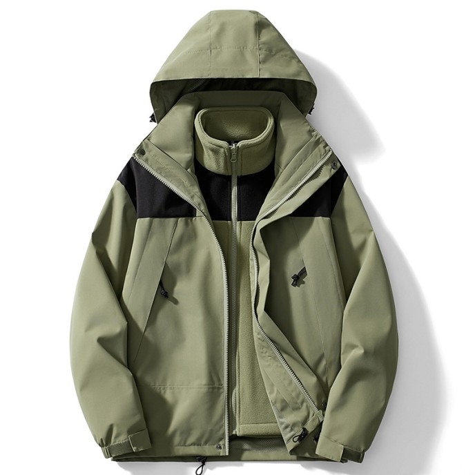 Outdoor assault suit, women's three in one detachable jacket, autumn and winter plush and thick windproof mountaineering suit