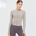 New zippered long sleeved yoga jacket, quick drying and slimming yoga suit, women's running, fitness and sports top New zippered long sleeved yoga jacket, quick drying and slimming yoga suit, women's running, fitness and sports top