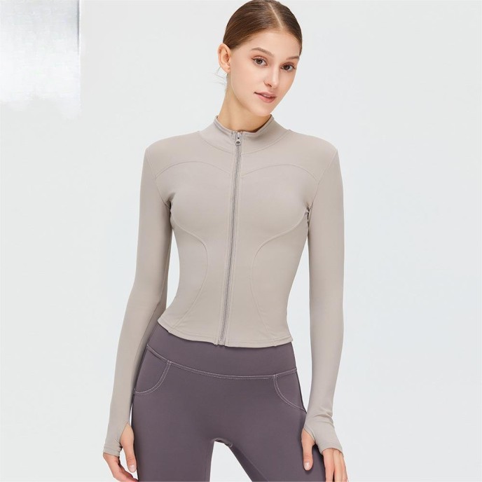 New zippered long sleeved yoga jacket, quick drying and slimming yoga suit, women's running, fitness and sports top New zippered long sleeved yoga jacket, quick drying and slimming yoga suit, women's running, fitness and sports top