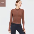 New zippered long sleeved yoga jacket, quick drying and slimming yoga suit, women's running, fitness and sports top New zippered long sleeved yoga jacket, quick drying and slimming yoga suit, women's running, fitness and sports top