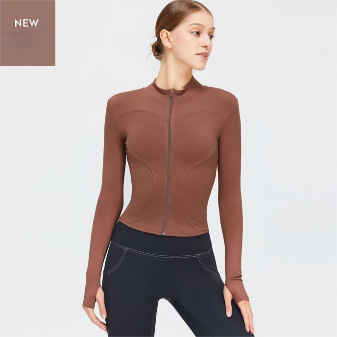 New zippered long sleeved yoga jacket, quick drying and slimming yoga suit, women's running, fitness and sports top New zippered long sleeved yoga jacket, quick drying and slimming yoga suit, women's running, fitness and sports top