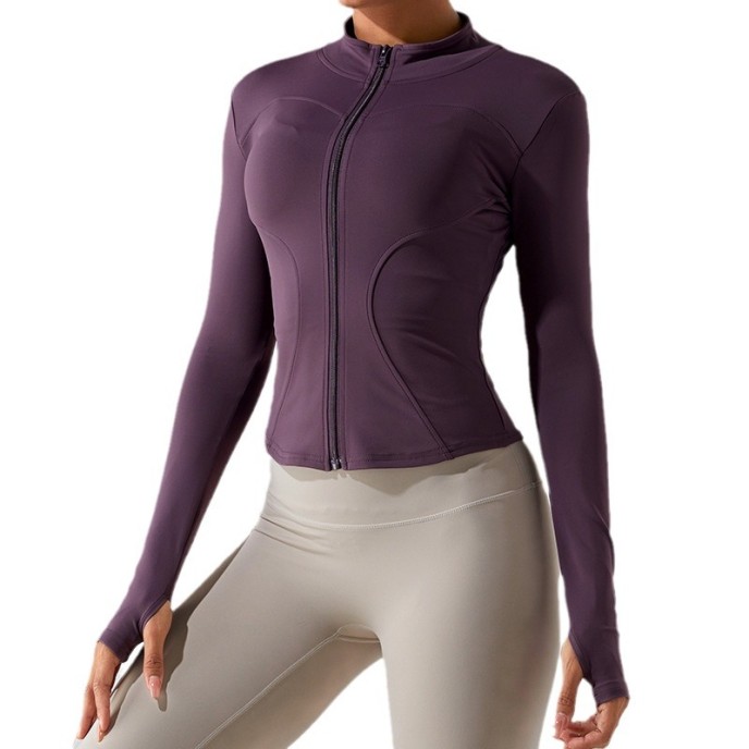 New zippered long sleeved yoga jacket, quick drying and slimming yoga suit, women's running, fitness and sports top New zippered long sleeved yoga jacket, quick drying and slimming yoga suit, women's running, fitness and sports top