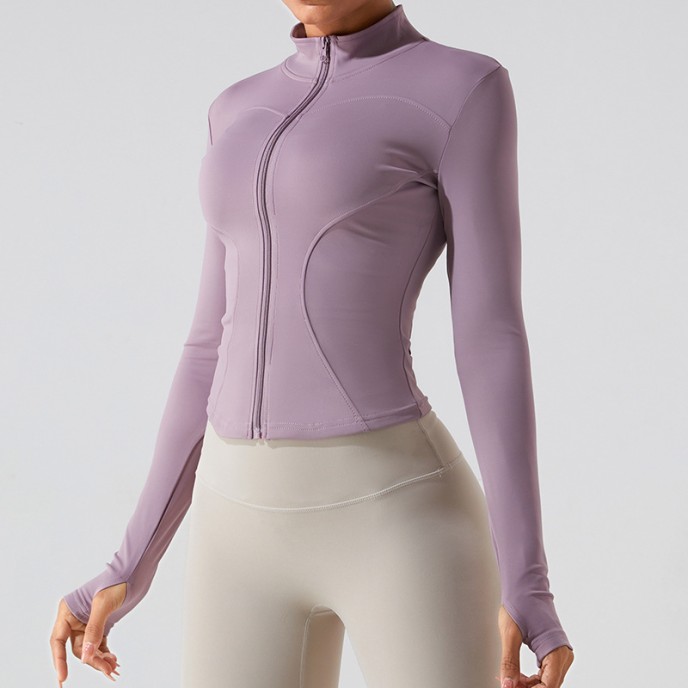 New zippered long sleeved yoga jacket, quick drying and slimming yoga suit, women's running, fitness and sports top New zippered long sleeved yoga jacket, quick drying and slimming yoga suit, women's running, fitness and sports top