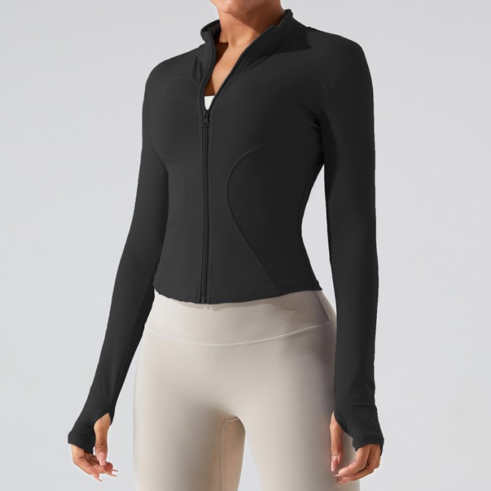 New zippered long sleeved yoga jacket, quick drying and slimming yoga suit, women's running, fitness and sports top New zippered long sleeved yoga jacket, quick drying and slimming yoga suit, women's running, fitness and sports top